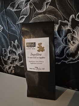 Förpackat svart te, Ingefära, 100gr, Aftek