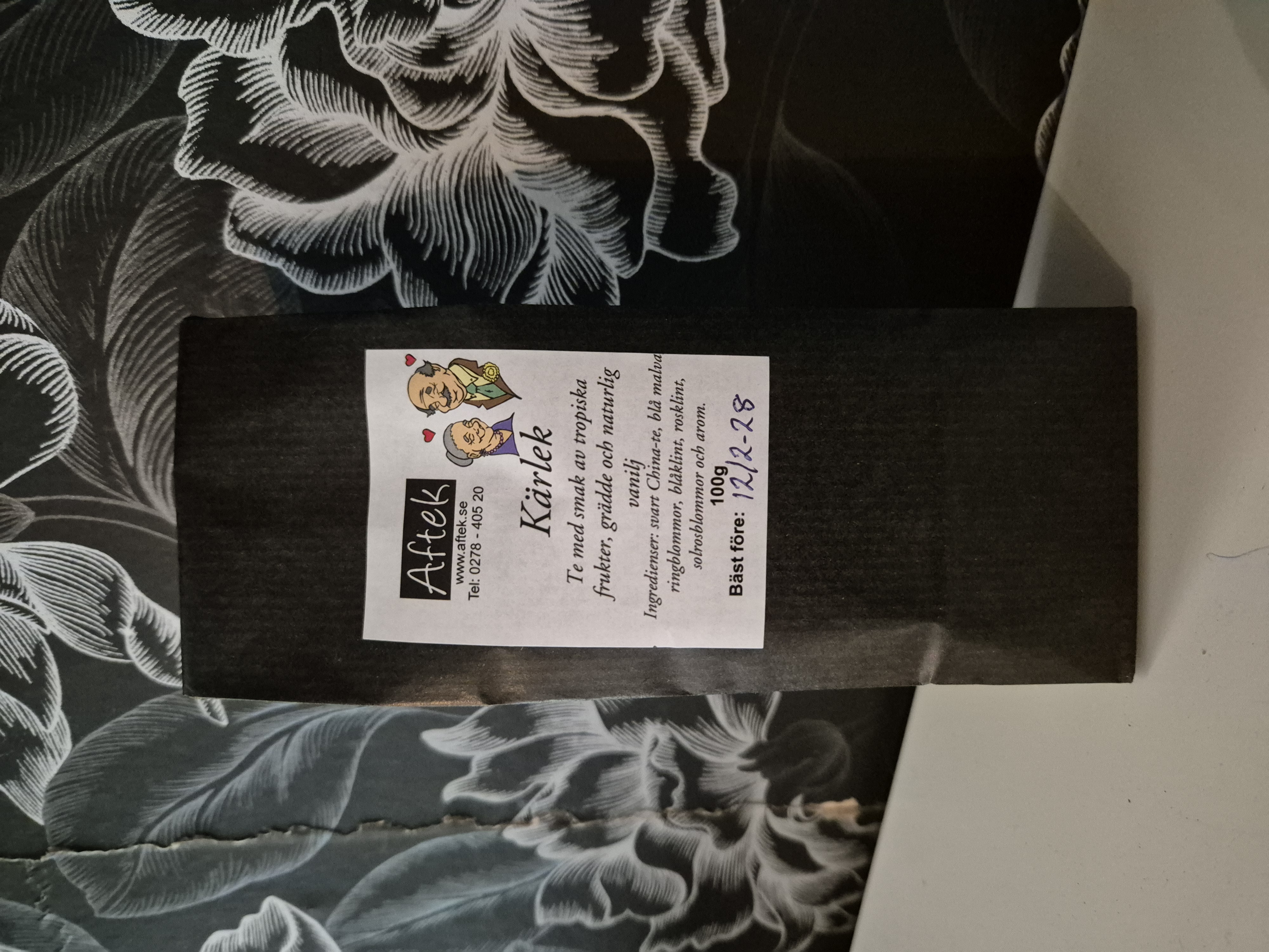 Förpackat svart te, Kärlek, 100gr, Aftek