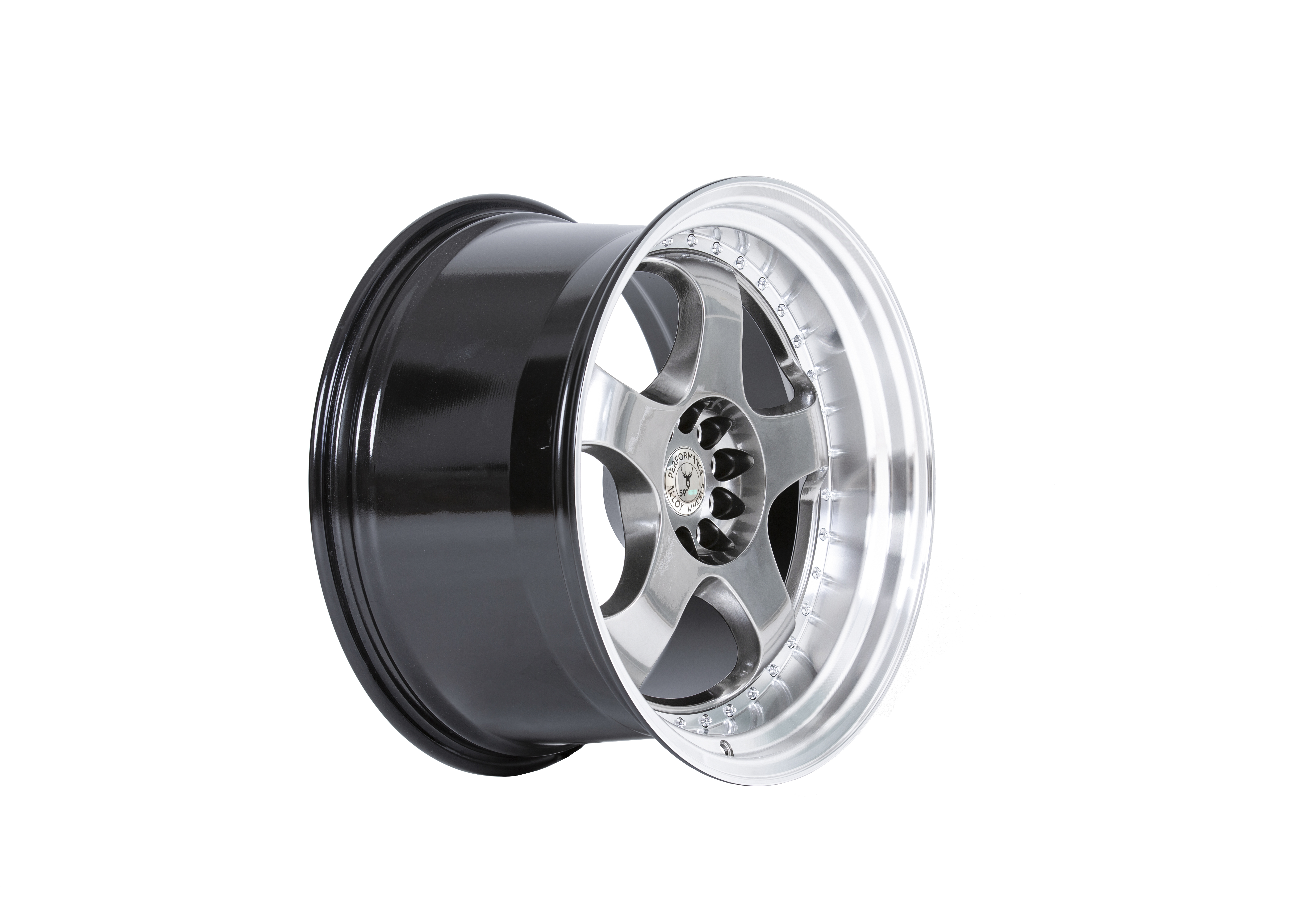 59°North Wheels D-002 10,5x18" ET15 5x114/5x120 Hyperblack/polerad kant - 3