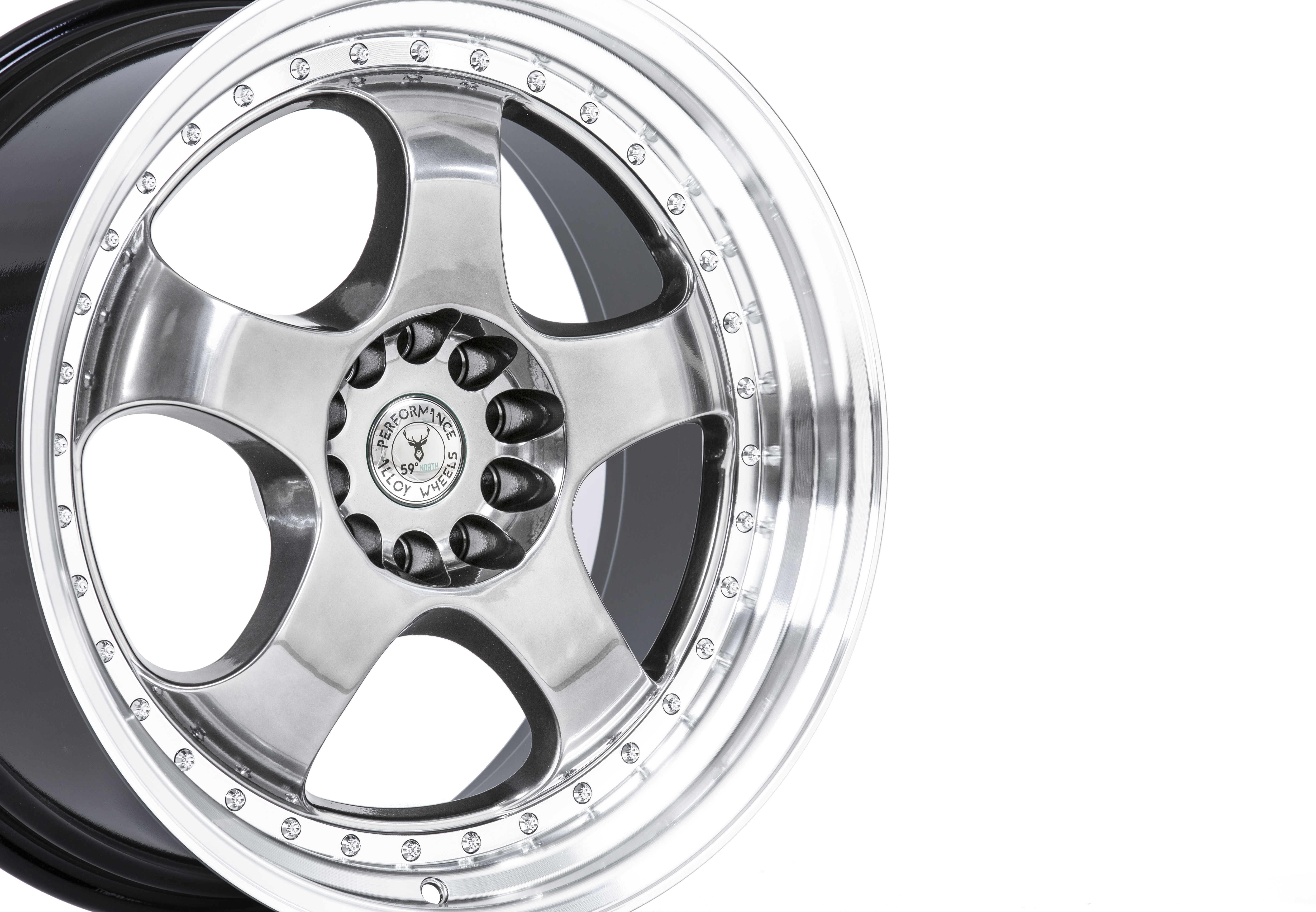 59°North Wheels D-002 10,5x18" ET15 5x114/5x120 Hyperblack/polerad kant - 4