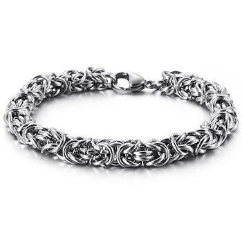 Byzantinelänk -Armband i Rostfritt Stål 7mm 