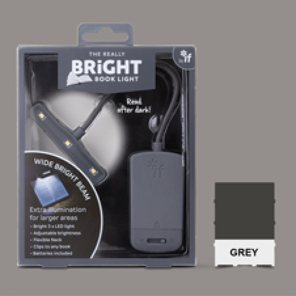 The Really Bright Book Light :  Lyxig läslampa med extra bra och reglerbart ljus - Grå