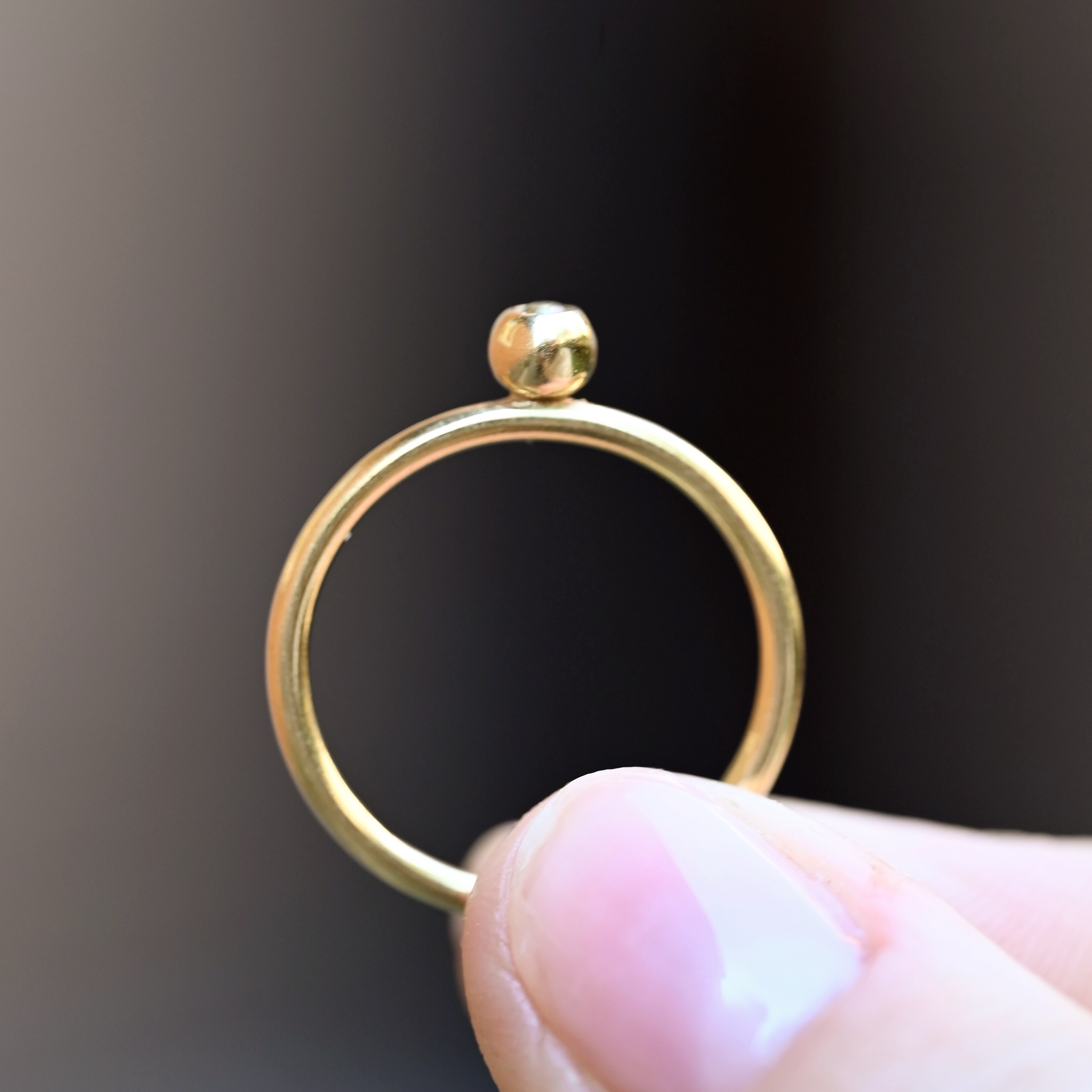 Ring Molly handgjord grön safir guld 18 karat - 3