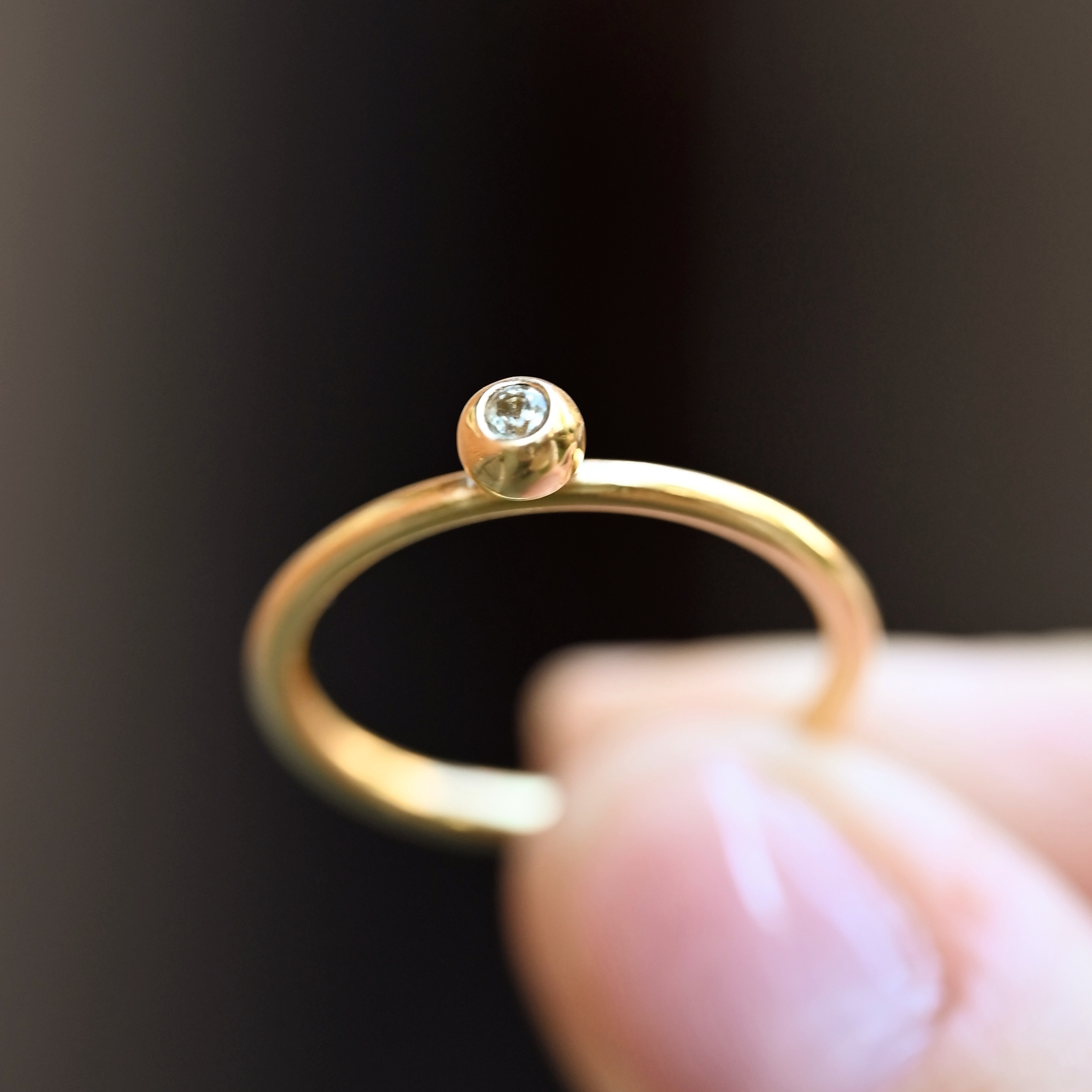 Ring Molly handgjord grön safir guld 18 karat - 4