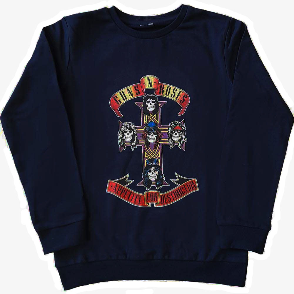 Guns N' Roses Kids Sweatshirt: Appetite for Destruction Blue (9 - 11 Years)