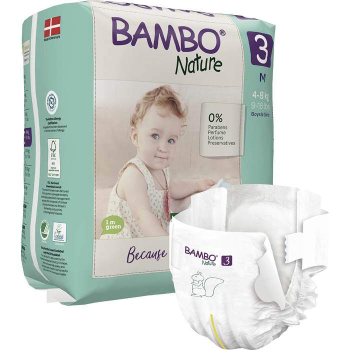 Blöjor Bambo Nature, 4-8 kg, 2 - 3