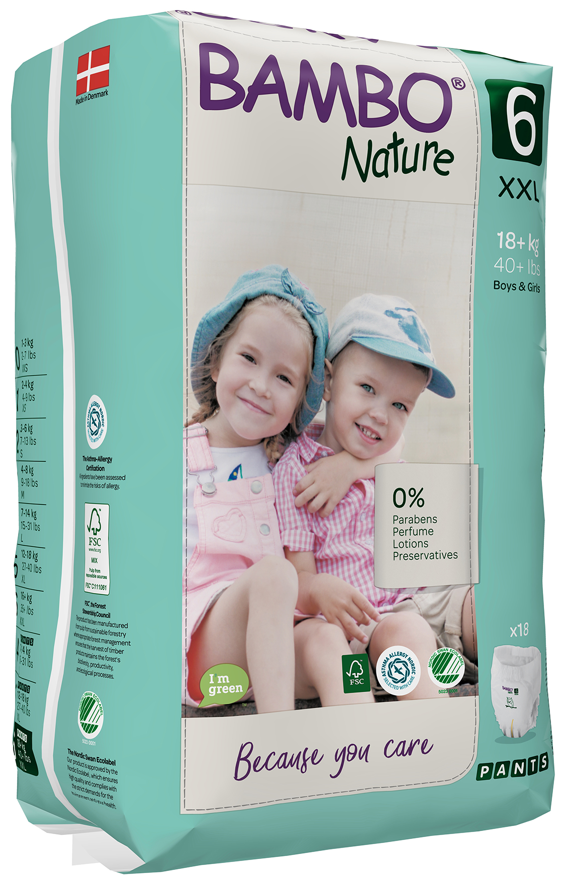 Blöjor Bambo Nature Pants, 18+