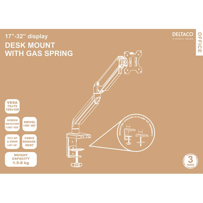 Bildskärmsarm Deltaco ARM-0350 - 8