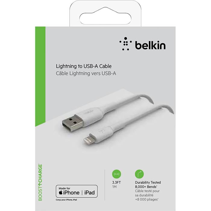 Lightning-USB-A Belkin 1m vit - 2