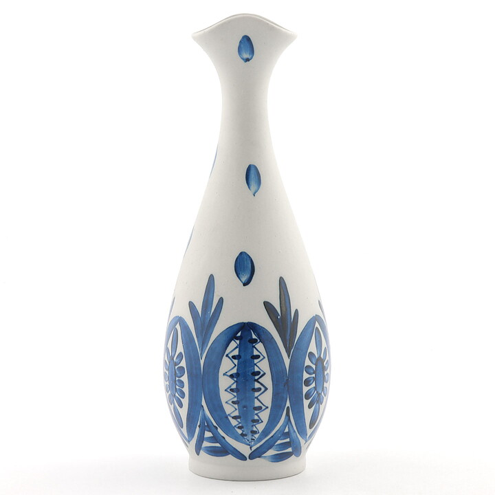青い装飾がされた花瓶 Vase  アラビア社 1960年代  24cm