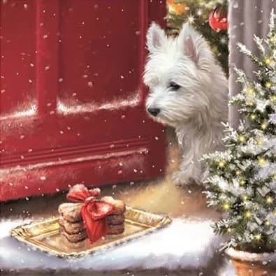 Julhund - julservett med hund