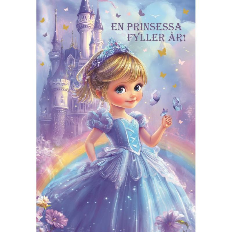 Grattis kort, En Prinsessa Fyller år - Spader