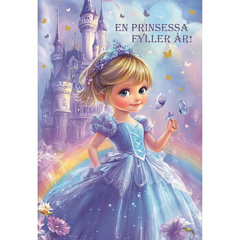 Grattis kort, En Prinsessa Fyller år - Spader