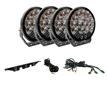 LED-Extraljuspaket 4-Pack V-Sight Roadking 9" med regskyltshållare och kablage