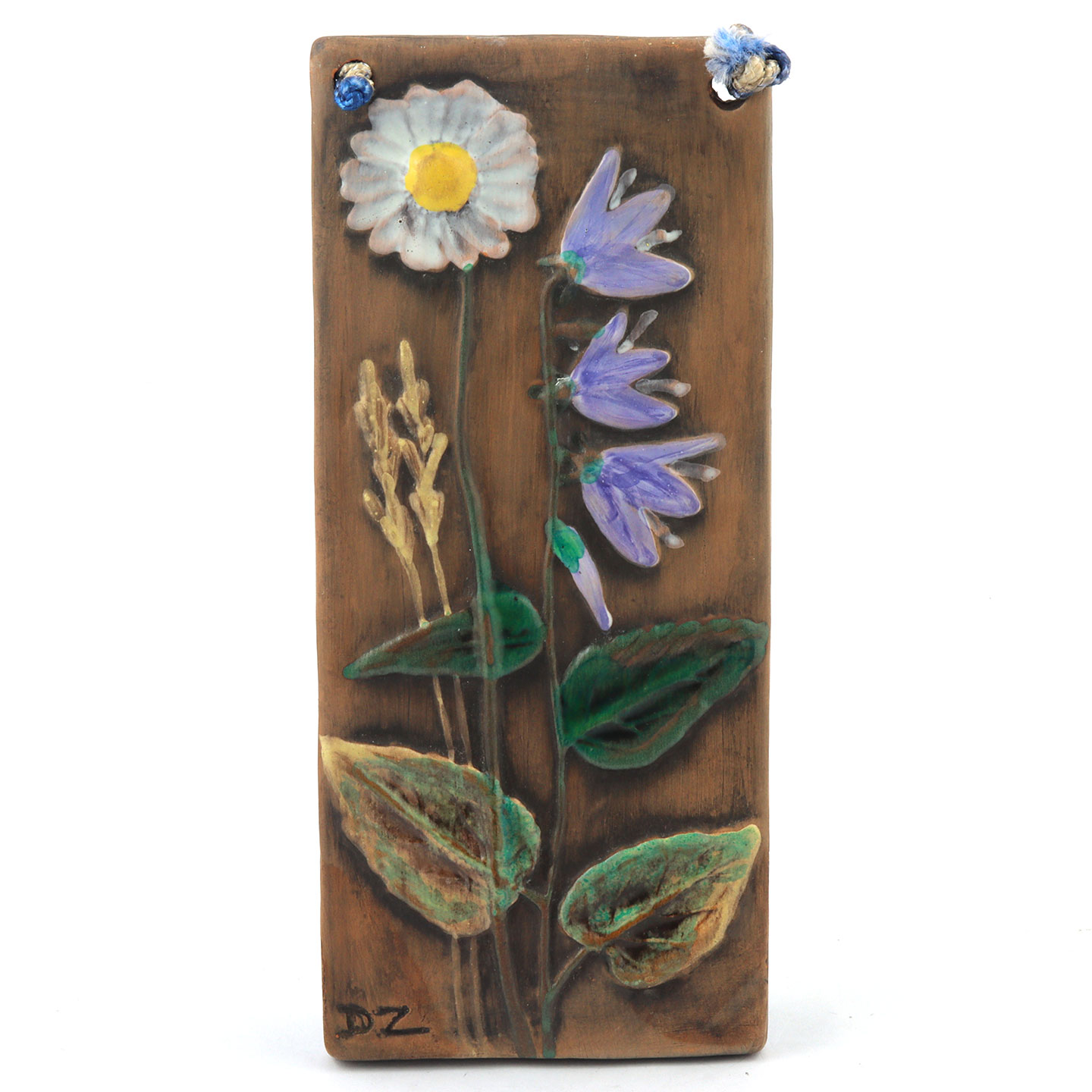 ダニー・ザックリッソン 花の陶板 20cm 1960年代