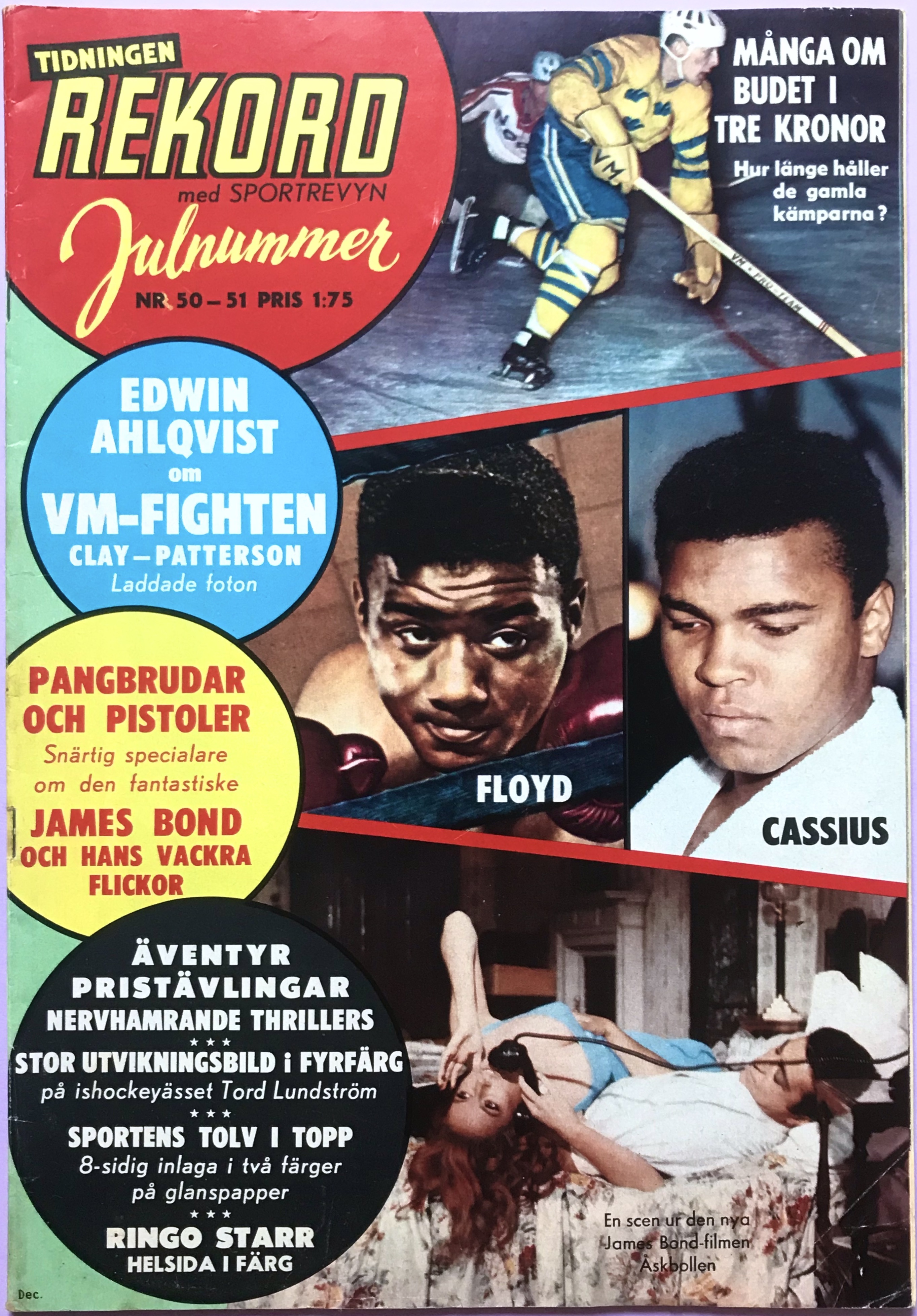 REKORDMAGASINET - No 50 1965 CASSIUS CLAY / MUHAMMED ALI + FLOYD cover