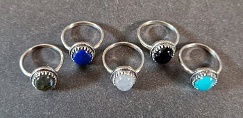 Silverring med Oval Cabochon