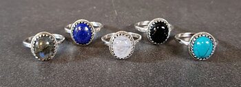 Silverring med Oval Cabochon