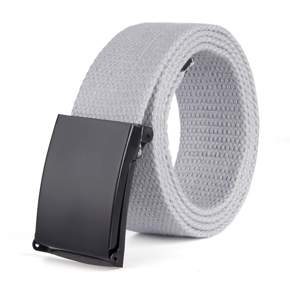 Bälte canvas tyg 44 skärp herr/dam/barn svart / silver spänne - 23