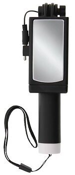 Selfiepinne, med 3,5mm kabel - Svart