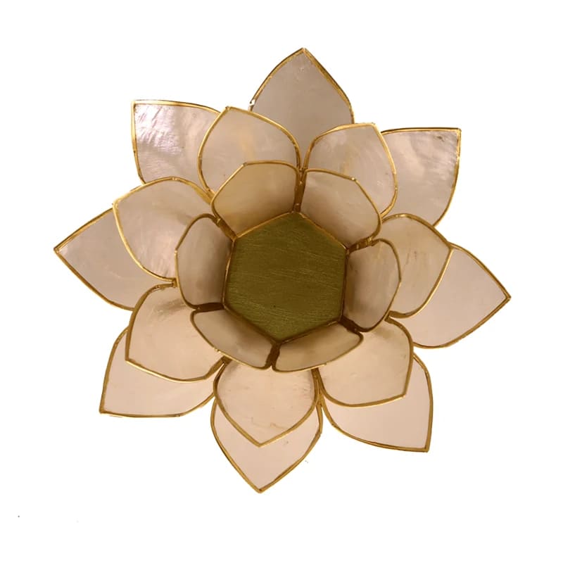 Lotus Atmospheric Light Natural Gold Trim -- 13.5 Cm - 2