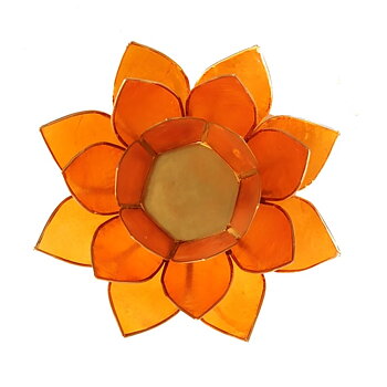 Lotus Atmospheric Light Chakra 2 Orange Gold Trim -- 13.5 C