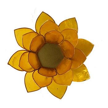 Lotus Atmospheric Light Yellow Chakra 3 Gold Trim -- 13.5 C