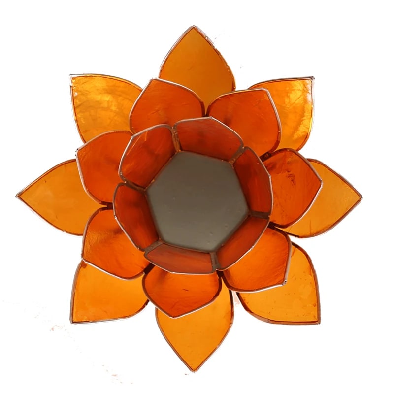 Lotus Atmospheric Light Chakra 2 Orange Silver Trim -- 13.5 - 2