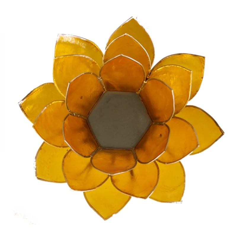 Lotus Atmospheric Light Chakra 3 Yellow Silver Trim -- 13.5 - 2