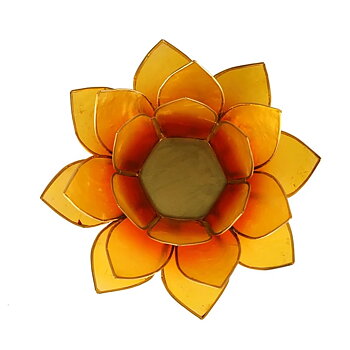 Lotus Atmospheric Light Orange-Yellow Gold Trim -- 13.5 Cm