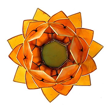 Lotus Atmospheric Light Orange Gold Trim Large -- 15X15 Cm
