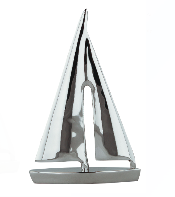 Segelbåt Nickel finish 15x22cm