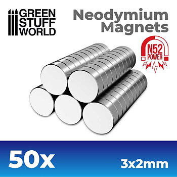 Green Stuff World: Neodymium Magnets 3x2mm - 50 units (N52)