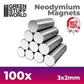 Green Stuff World: Neodymium Magnets 3x2mm - 100 units (N52)