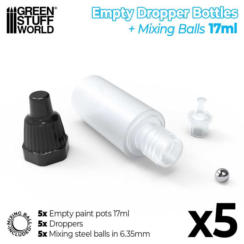 Green Stuff World: Empty Dropper Bottles 17ml with Mixing Balls - 2