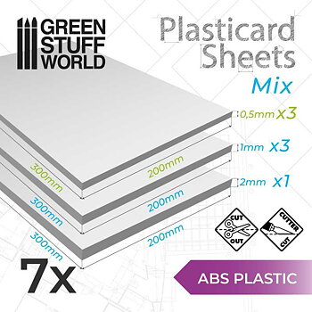 Green Stuff World: ABS Plasticard A4 - Variety 7 sheets pack