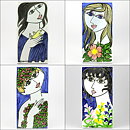 Mari Simmulson (1964) Rectangular Wall Plaque Iris 30 cm