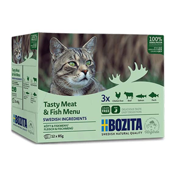 Bozita Feline mix gele kött&fisk 12 x 85 gram