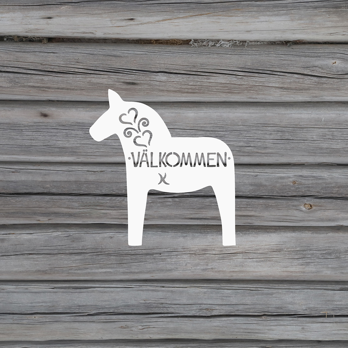 DALAHÄST VÄLKOMMEN vänster vägg