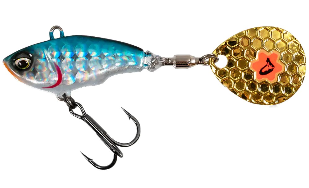 spinner tail from savage gear. extremely effective on perch, trout, char and rainbow trout. 16g ice