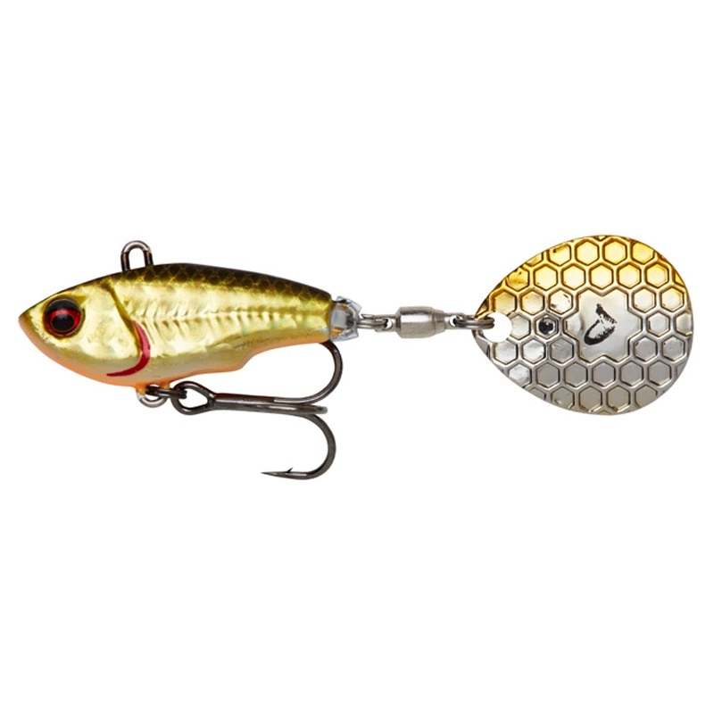 spinner tail from savage gear. extremely effective on perch, trout, char and rainbow trout. 16g dirty roach