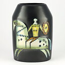 リサラーソン VARIETE シリーズ    馬と馬乗り  黒い花瓶 Vase  1956年 (16 cm) 