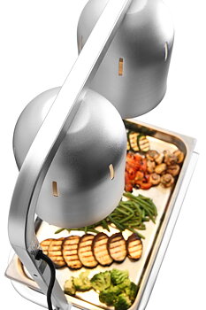 Värmestation med 2 lampor, silver