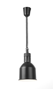 Värmelampa med utdragbar kabel, svart