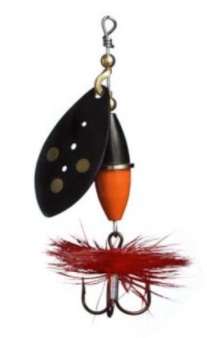 Wipp is a spinner that has caught a lot of perch, rainbow trout, trout and char. black spoon