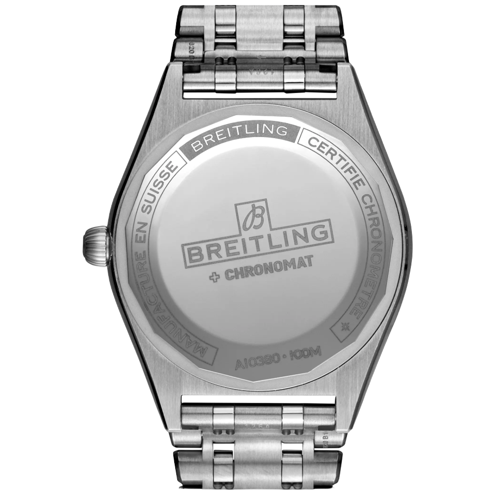Breitling A10380101C1A1 Breitling Chronomat 36 stål blå  baksida