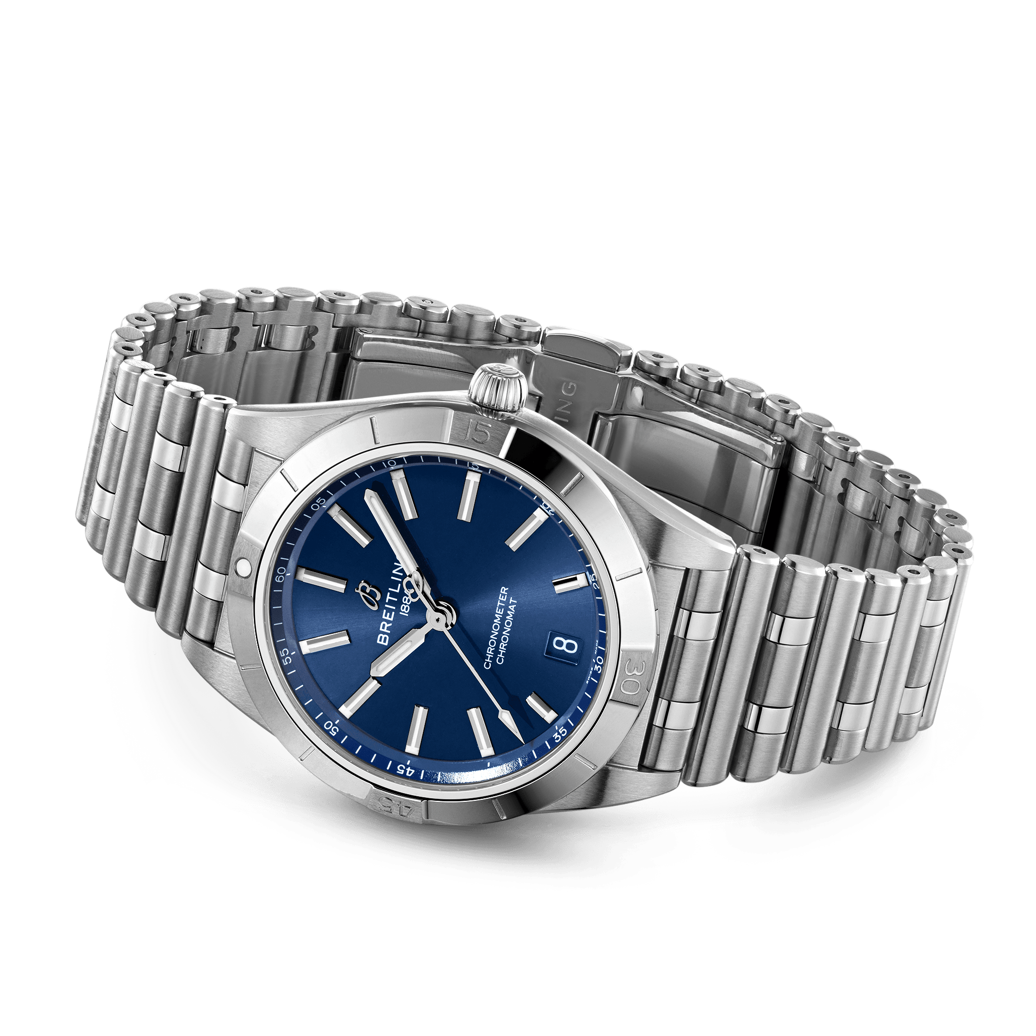 Breitling A10380101C1A1 Breitling Chronomat 36 stål blå sidobild