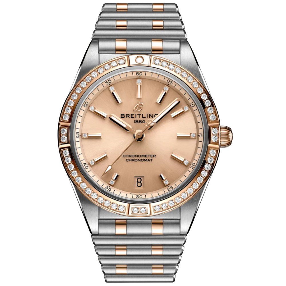 Breitling U10380591K1U1 Breitling Chronomat 36 koppar stål och 18 K roséguld med diamant bezel 