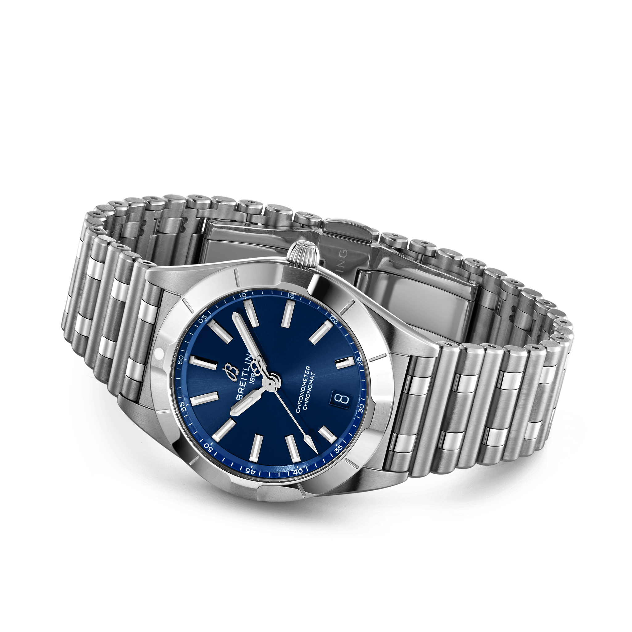 Breitling A77310101C1A1 Breitling Chronomat 32 stål blå sidobild