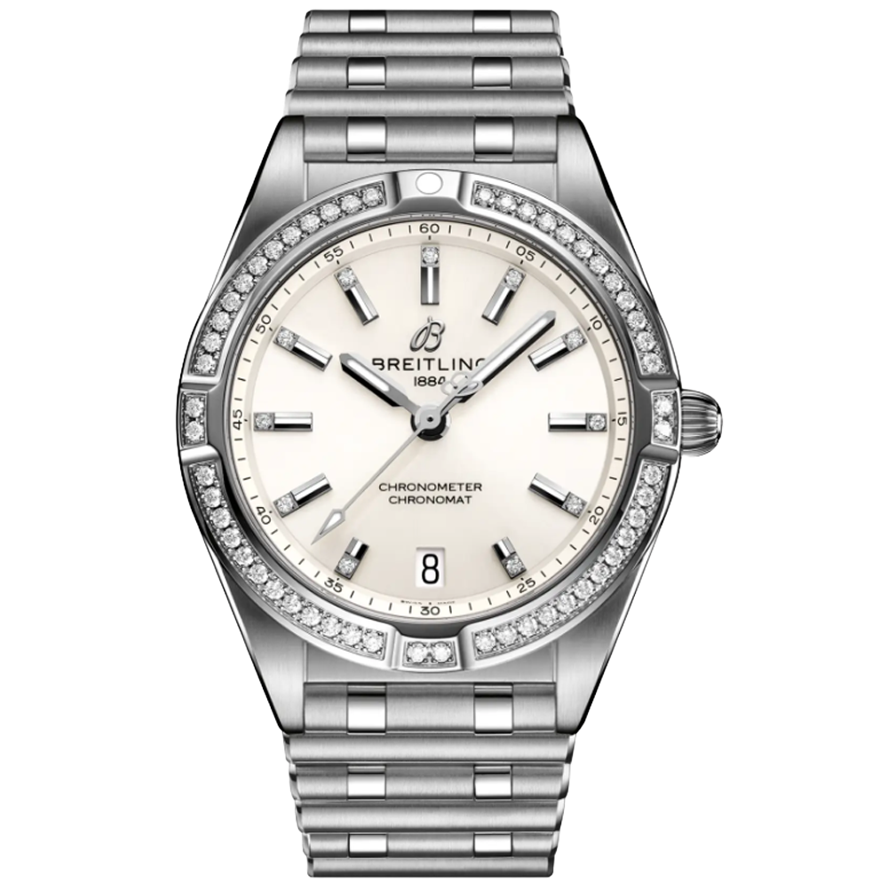 Breitling A77310591A1A1 Breitling Chronomat 32 stål silver diamant bezel